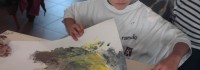 Peinture à l’école de Montrelais avec Evelyne-Winocq Debeire